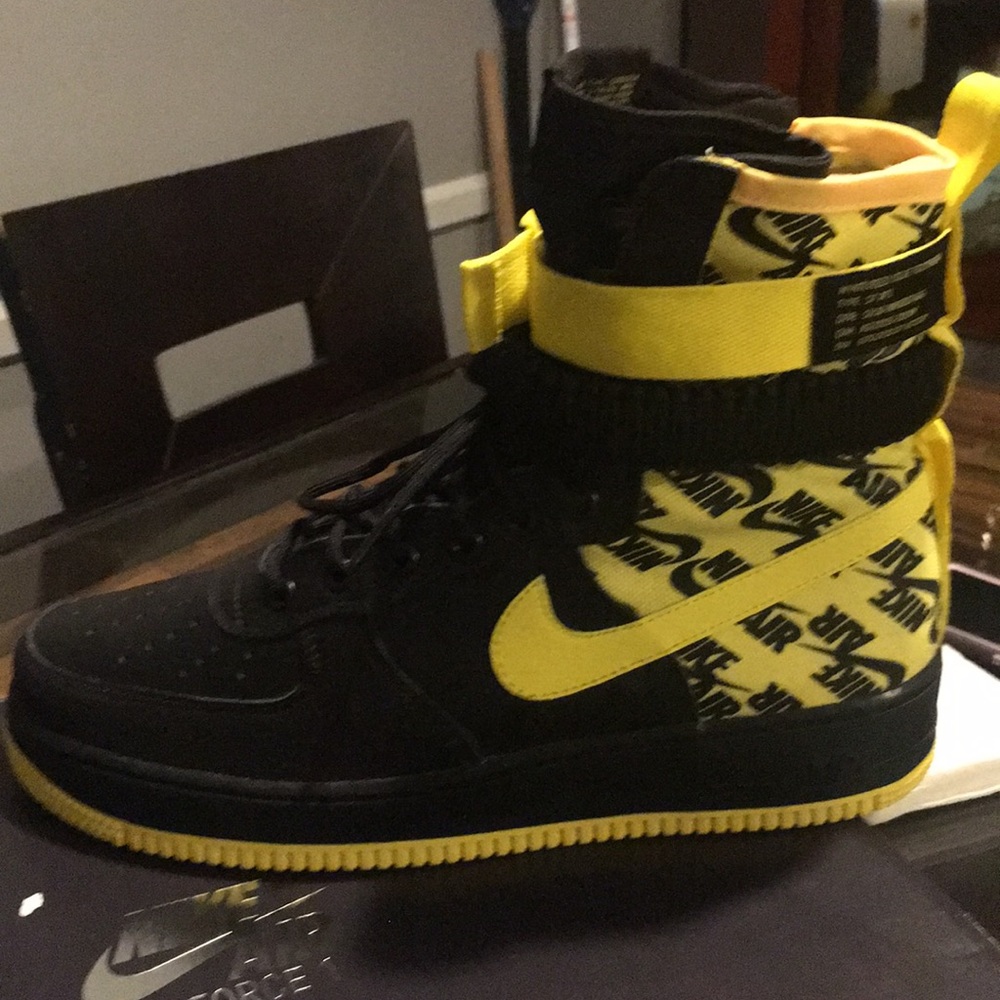 Nike Air Force 1 High Black and Yellow Men's Shoes